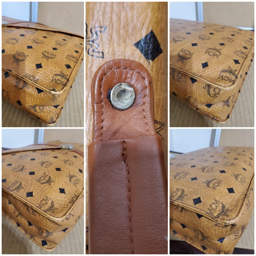 Authentic MCM Cognac Vintage Briefcase Bag - Picture 4 of 7